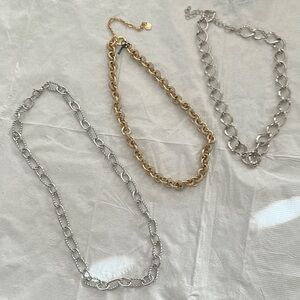 Elegant Gold and Silver Chain Necklace Set